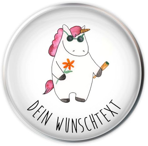 Mr. & Mrs. Panda Waschbeckenstöpsel selbst gestalten Einhorn Woodstock - Personalisierte Geschenke, individuell gestaltbar, Alkohol, Joint, Unicorn, Waschbecken Stöpsel personalisiert, Kiffen, Party