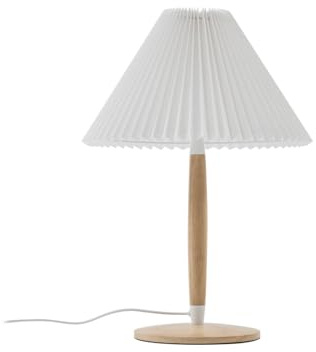 Lucande Tischlampe Ellorin (Skandinavisch) aus Holz (1 flammig, E27) - Tischleuchte Schreibtischlampe Nachttischlampe Wohnzimmerleuchte