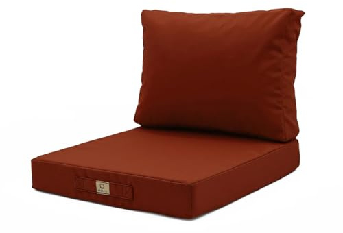 deco arts Coussins pour Salon de Jardin Déhoussable - Coussins extérieur - 50x50 cm - Coussin de Remplacement pour Fauteuil, Banc & Chaise d'extérieur - Imperméable & Confortable - Terracotta