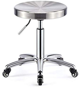 Hocker aus Edelstahl, Friseurstuhl, Schönheitssalonstuhl, Friseurstuhl, Drehhocker, Hocker, Haus-Flaschenzug, Hebehocker, 42–55 cm,(# 1 One Size)