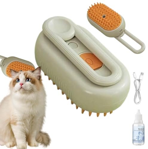 Cat Steam Brush, Cat Steam Borste med Steam | Husdjursångborste Katt Hundrengöringsborstemassage,Multifunktionellt masserande ånga kattborste för att fälla husdjur för smådjur