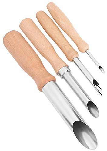 CYTGOUPER 4-teiliges Töpferwerkzeug Set, Ideal für Töpferzubehör Kunststudios, Pottery Tools Rundloch Tonschneider mit Anti-Rutsch Holzgriff für Keramik Skulpturen