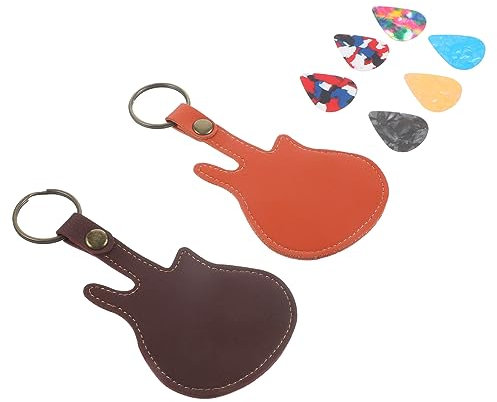 BESTonZON 1satz Guitar Pick Aufbewahrungstasche Mit Schlüsselanhänger Und Zufälligen Picks Praktisches Für Gitarristen Akustikgitarre Und Ukulele Für Unterwegs