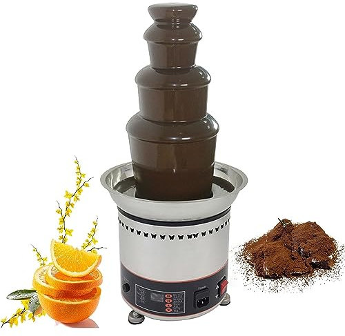 Macchina per fontana di cioccolato commerciale a 4/5/6/7 livelli Macchina per fontana di fonduta di cioccolato elettrica Fontana di formaggio Perfetta per formaggio Nacho, salsa di cioccolato,4Tiers