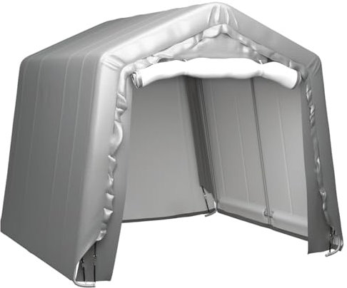 Fasba Lagerzelt UV-beständig Industriezelt Zelthalle Weidezelt Zelt Zeltgarage Foliengarage Unterstand Lagerhalle 240x240 cm Stahl Grau