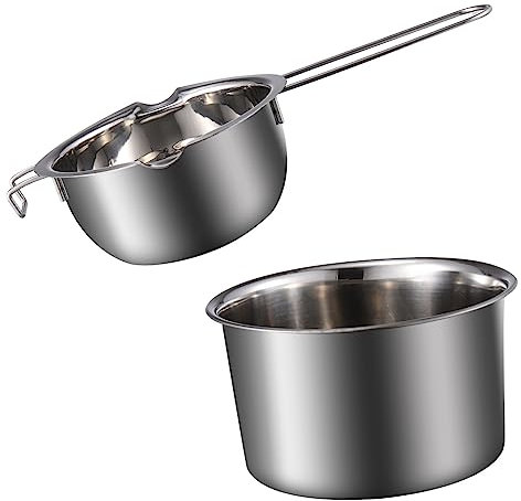 PartyKindom Olla Doble De Acero Inoxidable Baño María Cazo Para Derretir Mantequilla Chocolate Vela y Resistente y Fácil De Limpiar