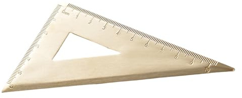 Righello triangolare vintage in ottone per geometria, righello goniometro, strumento di misurazione di precisione, facile da usare