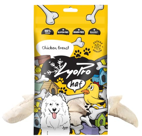 Lyopro Hundesnacks – Weiches Fleisch & Kauartikel für Hunde & Katzen – Verschiedene Sorten & Größen (50 g, Hühnerbrust)