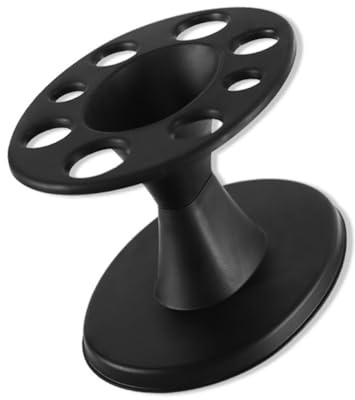 Porta Peines Negro de Pp 8 Agujeros para Salón y Hogar | Organizador de Escritorio para Peluquería, Base Antideslizante, Instalación Sencilla