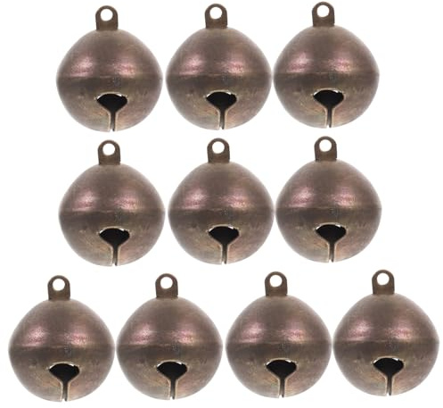SEWACC 10 Stück Teiliges Bronze Kupfer Glöckchen für Haustierhalsband Vintage Jingle Bells Vielseitig für Weihnachtsbaum Deko DIY Basteln Geeignet für Große Hunde und Ziegen