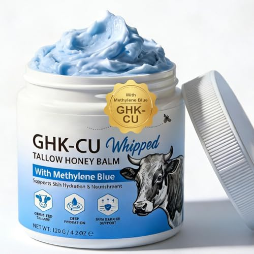 GHK-Cu Peptide Beef Seco para la piel, péptidos de cobre sebo y bálsamo de miel para cara y cuerpo, crema hidratante facial de sebo con sebo de res, segura para pieles maduras y sensibles secas