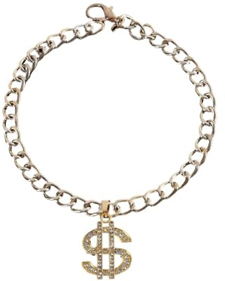 Gyllene dollar hundhalsband halsband, justerbart för små och medelstora valpar (XS)