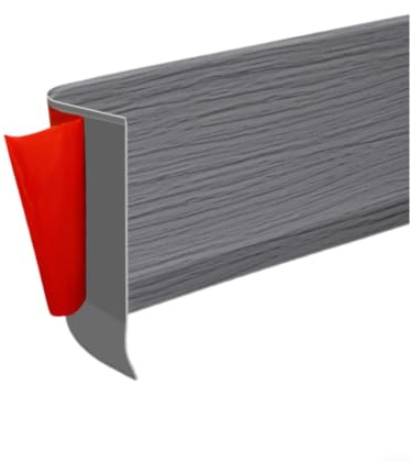 3 metros para zócalo de plástico suave, zócalo de PVC con integrado para diseño L, tira flexible de moldeo de pared (gris)