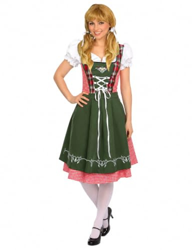 Yummy Bee Oktoberfest Outfit Women – Dirndl Dress Bavarian Beer Maid Costume – Fancy Dress Adults – Sexy Halloween Costume Women – Plus Size 6-16 (8-10, Tartan)