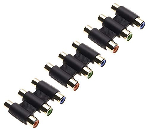 Cinch Kupplung Buchse von Keple, 3X RCA Audio Adapter, Weiblich auf Weiblich Cinch-Stecker, Dreifach Kupplung Phono Verbinder mit Vergoldete Kontakte (3 Stück)