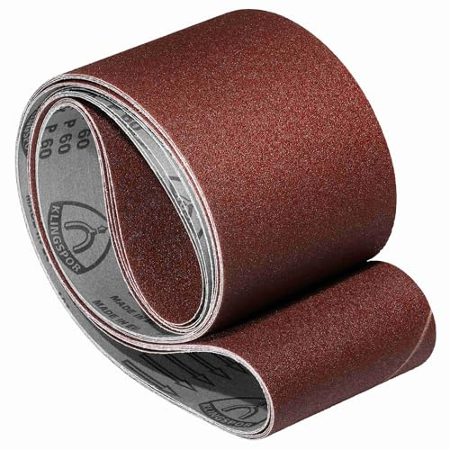 Klingspor Schleifband LS307X – 150 x 2000 mm – Körnung P120 – 5 Stück – für Holz & Metall – reißfeste halbflexible Gewebeunterlage – Profi-Schleifbänder für Bandschleifer und Kantenschleifmaschinen