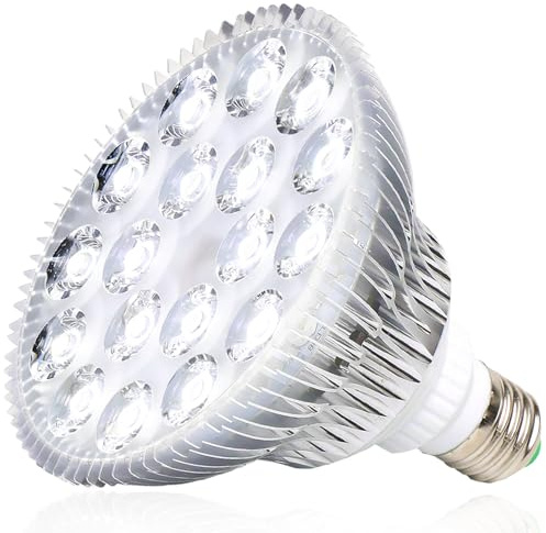 MILYN 54 W LED växtglödlampa för inomhusväxter, E27 fullt spektrum växtlampa för blommande blomning och frukt hydroponiska växande växthusväxter suckulenter, vit belysning