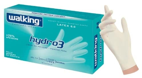 Guanti Monouso Latex 6.0 Hydro3 - Taglia L (8-8 1 ) - 2 Confezioni da 100 Pz