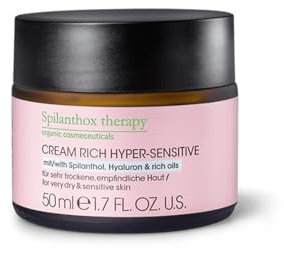 Spilanthox therapy - Cream Rich Hyper-Sensitive - Gesichtscreme für sensible & trockene Haut - Spilanthol, Hyaluronsäure & Avocadoöl - Anti-Aging Gesichtspflege - vegane Naturkosmetik - 50ml