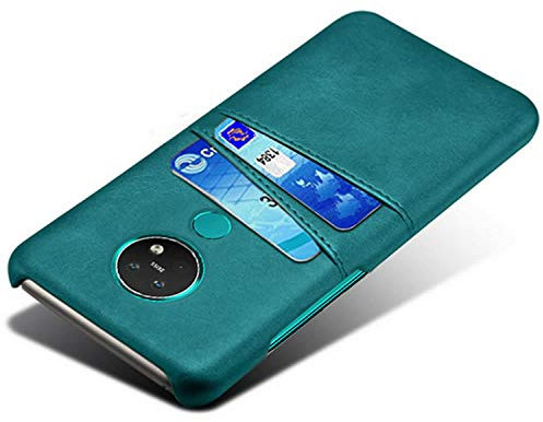 HualuBro Handyhülle für Nokia 7.2 Hülle, Nokia 6.2 Hülle Leder, Ultra Slim Stoßfest Schutzhülle Bumper Case Cover Lederhülle Backcover für Nokia 7.2 / Nokia 6.2 Tasche (Grün)