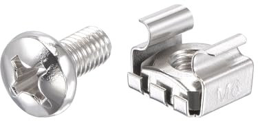 sourcing map 50 Stück Rackschrauben M6x12mm Schrauben und Käfigmuttern für Server Regal