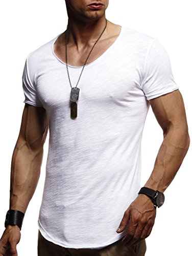 Leif Nelson -T-tröja herr för sport och utomhus | sportskjorta herr kortärmad & slim fit t-shirt herr | del av herrsportkläder | herr-t-shirt | Activewear & gymskjorta för män | LN-10952T, Vit, M