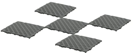 5 Stück Kunststoff Bodenrost Bodenplatte für Sauna/Garten/Poolbereich 500 x 500 x 25 mm Grau