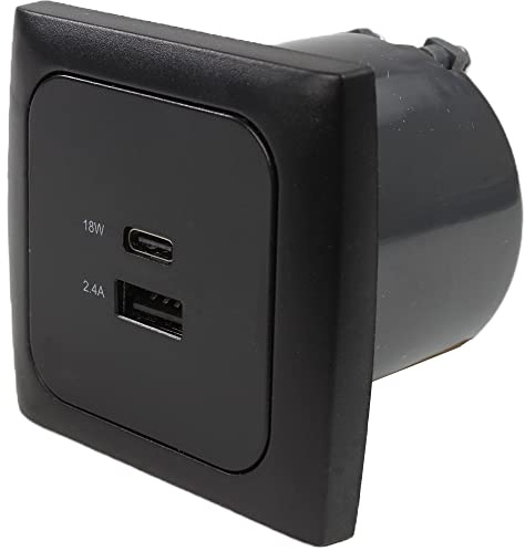 C-Line Presto Inprojal CBE USB A und C Steckdose 12/24 Volt + Rahmen + Isodose Wohnmobil Wohnwagen schwarz