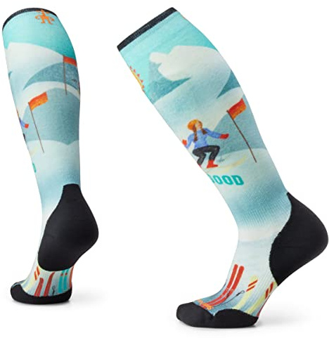 Smartwool Women's Ski Targeted Cushion Snow Bunny Print Over The Calf Capri M