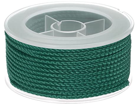 sourcing map Hilo de Nylon, Cuerda de Abalorios de Cordel, Cordón Trenzado Extrafuerte 2mm para Pulseras Joyería Fabricación Bricolaje Artesanías 11M/36 Pies, Oscuro Verde