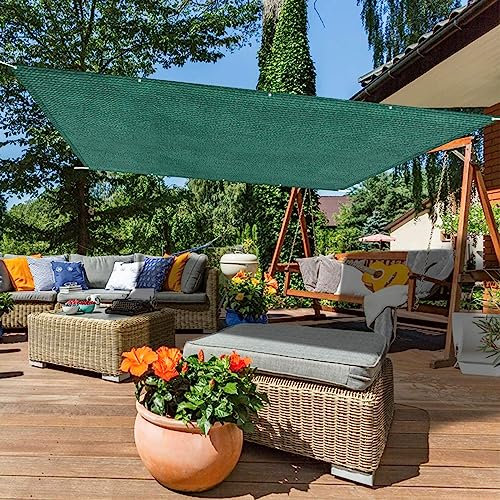 Sonnensegel 1.2 x 2.5 m Sonnenschutz Windschutz HDPE Sonnenschutz Sunsegel Rechteckig mit Kabelbinder Ohne Bohren für Garten Outdoor, Grün