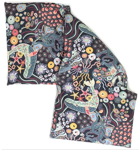 Cojín de huesos de cereza, 20 x 50 cm, 3 cámaras, tejido orgánico Unterwasser, 2 en 1, cojín térmico y cojín frío, se puede calentar en microondas y horno