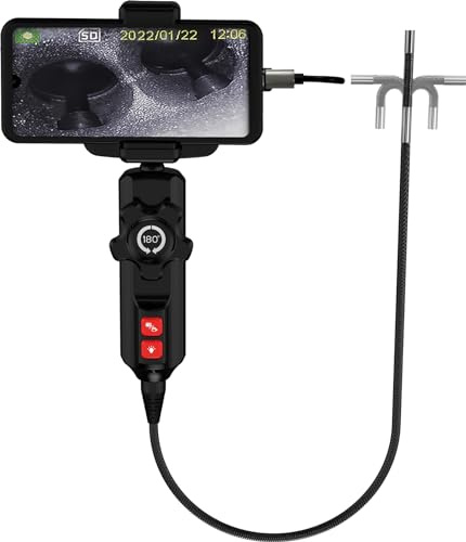 KUNZER 7END03 Smartphone-Endoskop, 360° Schwenkkamera, IOS/Android, 1m | Inspektionskamera, -wasserdicht, Sichtfeld, Spannbereich, Kfz-Werkstätten, Micro-USB-Kabel, Adapterkabel