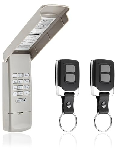 Garage Door Opener Keypad with 2 Garage Door Opener Remote for Liftmaster Chamberlain Craftsman Remote Keypad 877MAX 893LM 893Max 971LM 371LM, Purple Yellow Red Orange Learn Button