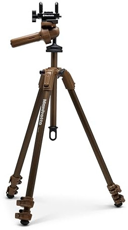 Manfrotto Alpha S.H.O.T. Kit de agarre, trípode de aluminio ligero, cabezal de agarre de 360 grados con sillín universal para rifles, óptica, miras, placa óptica 200PL, para caza, tiro, observación y