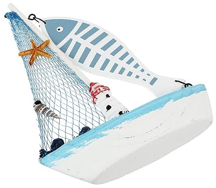 STOBOK Einzigartiges Segelboot-Handwerk Fisch-Ornament Mediterranes Schiffsdekor Ornament Segelboot