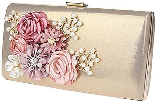 RajoNN Abendhandtaschen für Damen, Tasche Lady Flower Clutch Bag, Brauttasche, Banketttasche, Kleidertasche (rot)