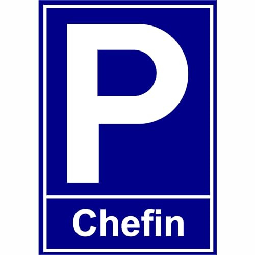 Indigos UG - Schild Parkplatzschild - Chefin - Schild 21x15 cm - Warnung - Sicherheit - Hotel, Firma, Haus - Aluverbundplatte 3mm - Hinweisschild - Warnschild
