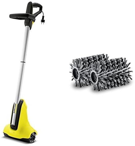 Kärcher PCL 4 - Nettoyeur de terrasses en Bois - Nettoyage en Profondeur & Lot de 2 Rouleaux à Brosse pour PCL 4 - Nettoyage des Surfaces en Bois et des revêtements WPC en extérieur