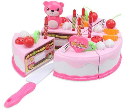 Jouet Aliment, Gâteau d'anniversaire Jouet, Accessoires de Cuisine, Jouet de Cuisine, Cadeaux Créatifs pour La Journée, Anniversaire, Les réunions de Famille, Pâques et Halloween, 37 Pièces