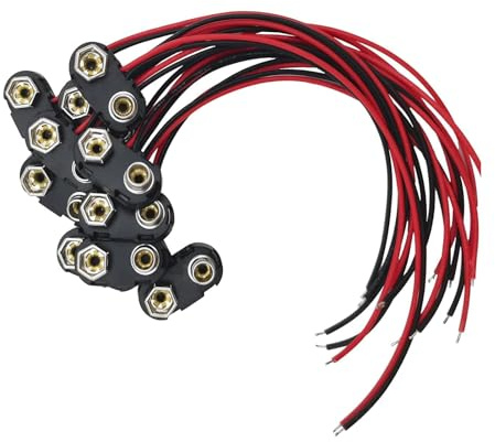 DUTTY Conector de batería 9v, Carcasa de plástico Duro del Conector de Hebilla de 9 voltios Tipo t Utilizado en experimentos con Estudiantes u Otros Dispositivos con 20 baterías