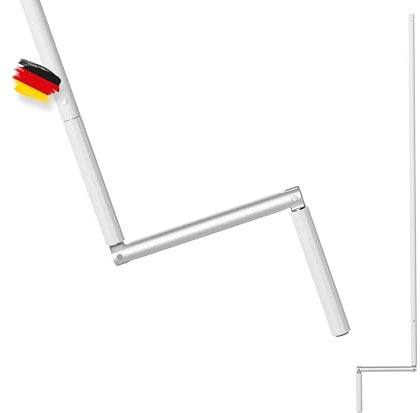 BAUHELD® Kurbelstange für Rolladen [Made in Germany] - Hand-Kurbel für Gelenklager mit Ø11.9mm Zapfen [120cm] - Rolladenkurbel aus rostfreiem Aluminium mit ergonomischem Handgriff - Weiß RAL9016
