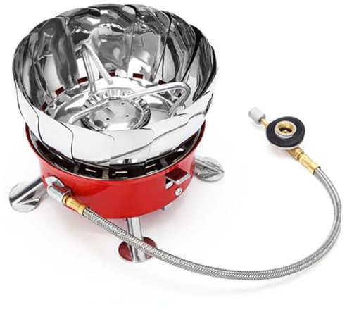 PHENOFICE Cocina Portátil De Gas para Camping Quemador De Acero Duradero Estufa para Barbacoa y Senderismo Eficiencia Térmica Alta y Ligera Diseño Resistente Al Viento