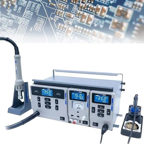NVYAZJ MS300 Hot Air Gun Desoldering Station, Digital Soldering Iron, 3 IN 1 Rework Station Desoldering Repair Tools, Hot Air Rework Station