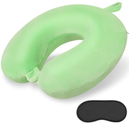 Gosider Cuscini per il collo da viaggio, comodi, da viaggio, a forma di U, in memory foam, supporto per collo e testa, portatile, adatto per aereo, treno, auto, viaggi