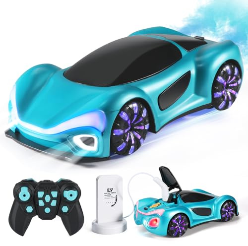 Anby families Ferngesteuertes Auto ab 3 4 5 6 Jahre Junge Mädchen,2.4G RC Auto Spielzeug mit Lichtspray & Sound,Kinderspielzeug ab 4-12 Jahre Geschenke
