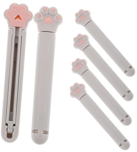 PHENOFICE Cat Claw Sealing Clips 6pcs Gray Plastic Snack Clips Food Bag Sealing Clamps for Kitchen Storage and Household Use