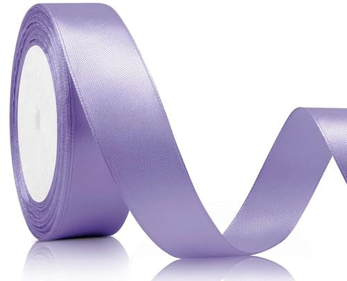 Nastro per regali in raso da 22 m, nastro decorativo da 20 mm di larghezza, nastro per fiocchi in color lavanda chiaro per matrimonio, lavori manuali e confezione regalo, decorazione per matrimonio