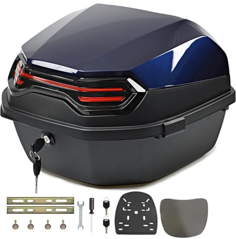Bauletto Posteriore per Moto da 35 Litri, Bauletto Universale con Serratura, Impermeabile, per Casco, portabagagli, in plastica, con Hardware di Montaggio per Scooter, ciclomotori e Moto.