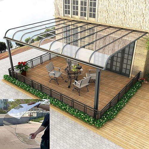Gazebo per Patio, lastra di Copertura in policarbonato Trasparente per Esterni, robusti Pannelli in policarbonato per Serre da Patio, Pannelli per Tetto per pergolato con Protezione UV e pio